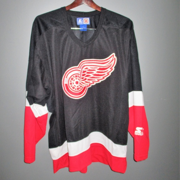 black red wings jersey
